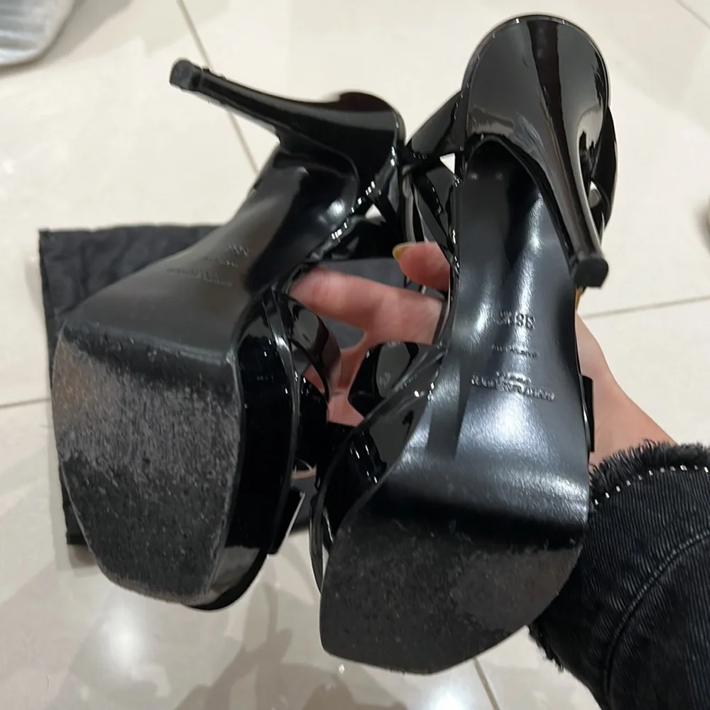 Black YSL Tribute Sandal - Picture 2 of 4